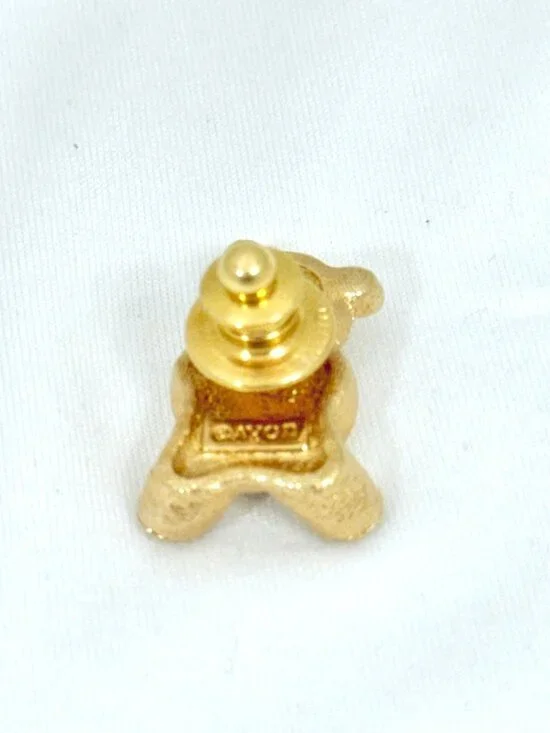 Cute Vintage Gold Tone Avon Tac/Lapel Pin with Red Crystal Heart, Approx. 1 inch - Picture 2 of 4